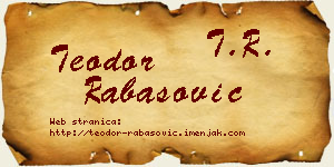 Teodor Rabasović vizit kartica